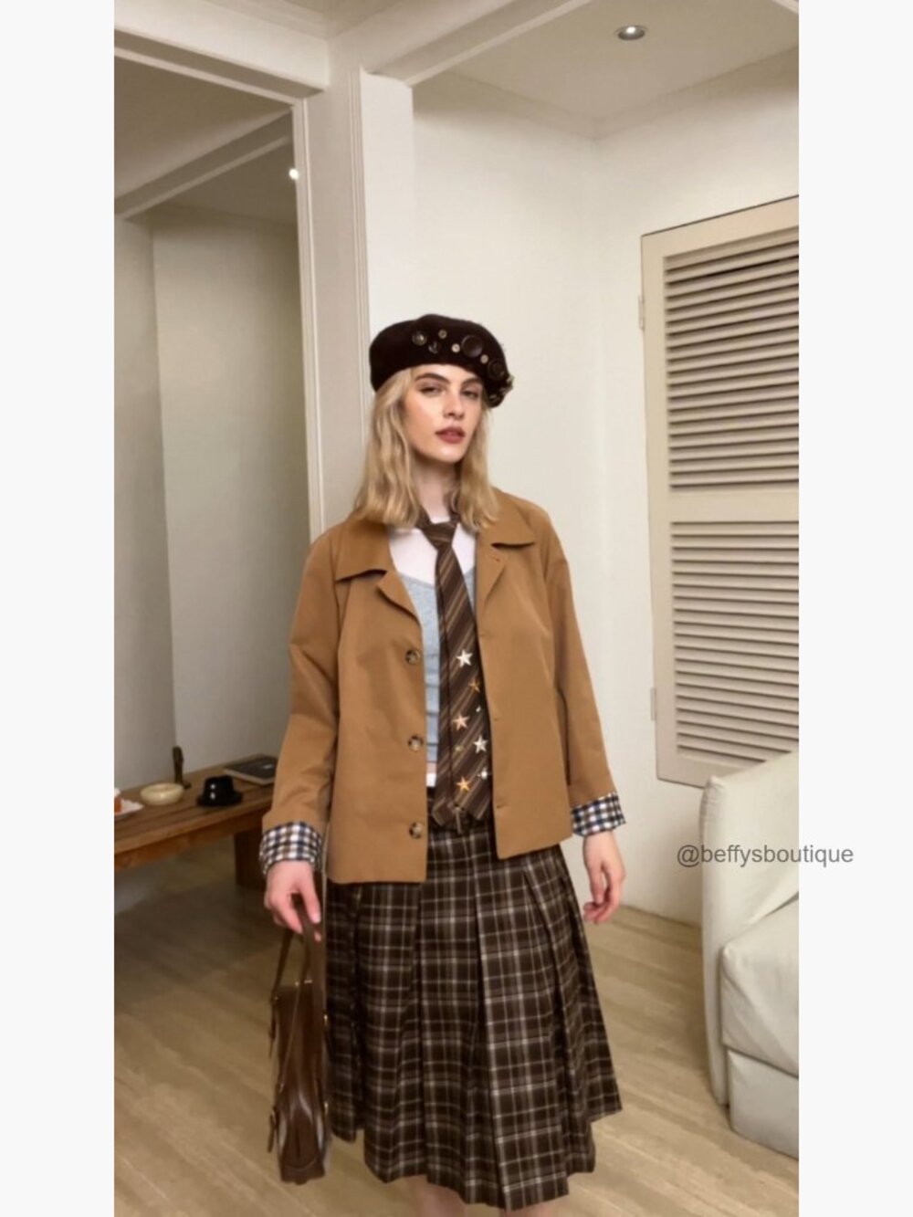 Cropped Trench Coat Lightweight Single Breasted Jacket Fall Windbreaker - Picture 7 of 7
